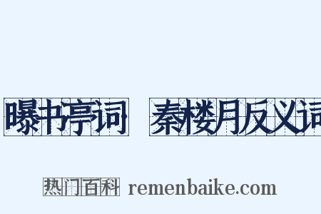 曝书亭词·秦楼月反义词是什么意思的图片